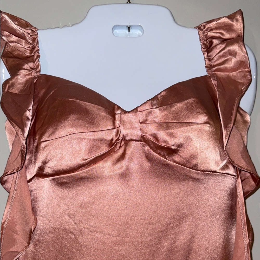 Elegant Satin Dress Blush color - Picture 3 of 7